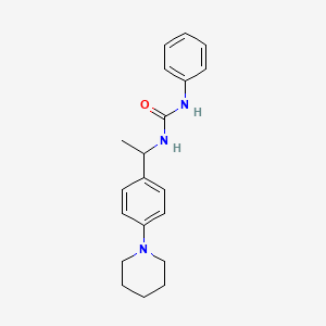 molecular formula C20H25N3O B5344880 N-phenyl-N'-{1-[4-(1-piperidinyl)phenyl]ethyl}urea 