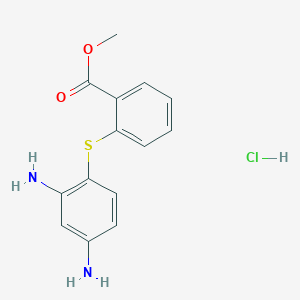 molecular formula C14H15ClN2O2S B5344908 methyl 2-[(2,4-diaminophenyl)thio]benzoate hydrochloride 