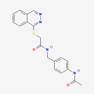 molecular formula C19H18N4O2S B5344962 N-[(4-ACETAMIDOPHENYL)METHYL]-2-(PHTHALAZIN-1-YLSULFANYL)ACETAMIDE 
