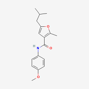 molecular formula C17H21NO3 B5344994 N-(4-methoxyphenyl)-2-methyl-5-(2-methylpropyl)furan-3-carboxamide 