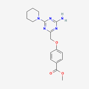 molecular formula C17H21N5O3 B5345011 Methyl 4-{[4-amino-6-(piperidin-1-yl)-1,3,5-triazin-2-yl]methoxy}benzoate 