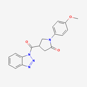 molecular formula C18H16N4O3 B5345124 4-(1H-1,2,3-benzotriazol-1-ylcarbonyl)-1-(4-methoxyphenyl)-2-pyrrolidinone 