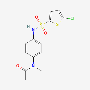 molecular formula C13H13ClN2O3S2 B5345128 N-[4-(5-CHLOROTHIOPHENE-2-SULFONAMIDO)PHENYL]-N-METHYLACETAMIDE 