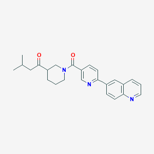 molecular formula C25H27N3O2 B5345169 3-methyl-1-{1-[(6-quinolin-6-ylpyridin-3-yl)carbonyl]piperidin-3-yl}butan-1-one 