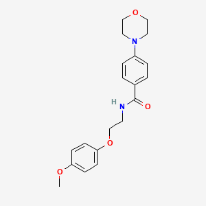 molecular formula C20H24N2O4 B5345173 N-[2-(4-methoxyphenoxy)ethyl]-4-(4-morpholinyl)benzamide 