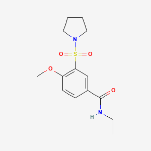 molecular formula C14H20N2O4S B5345225 N-ethyl-4-methoxy-3-(pyrrolidin-1-ylsulfonyl)benzamide 