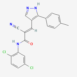 molecular formula C20H14Cl2N4O B5345259 2-cyano-N-(2,5-dichlorophenyl)-3-[3-(4-methylphenyl)-1H-pyrazol-4-yl]acrylamide 