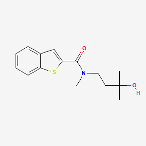 molecular formula C15H19NO2S B5345280 N-(3-hydroxy-3-methylbutyl)-N-methyl-1-benzothiophene-2-carboxamide 
