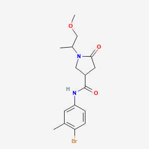 molecular formula C16H21BrN2O3 B5345402 N-(4-bromo-3-methylphenyl)-1-(1-methoxypropan-2-yl)-5-oxopyrrolidine-3-carboxamide 