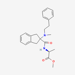 molecular formula C23H28N2O3 B5345407 methyl N-({2-[methyl(2-phenylethyl)amino]-2,3-dihydro-1H-inden-2-yl}carbonyl)-L-alaninate 