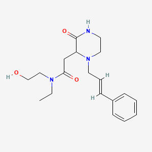 molecular formula C19H27N3O3 B5345484 N-ethyl-N-(2-hydroxyethyl)-2-{3-oxo-1-[(2E)-3-phenyl-2-propen-1-yl]-2-piperazinyl}acetamide 