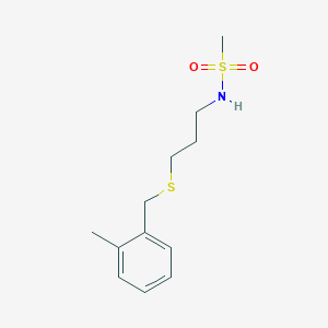 molecular formula C12H19NO2S2 B5345510 N-{3-[(2-methylbenzyl)thio]propyl}methanesulfonamide 