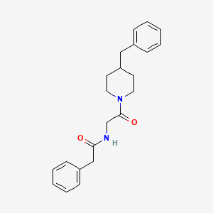 molecular formula C22H26N2O2 B5345523 N-[2-(4-benzyl-1-piperidinyl)-2-oxoethyl]-2-phenylacetamide 