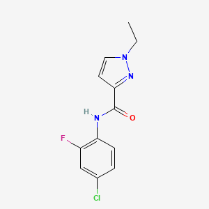 molecular formula C12H11ClFN3O B5345609 N-(4-chloro-2-fluorophenyl)-1-ethyl-1H-pyrazole-3-carboxamide 
