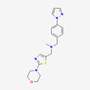 molecular formula C19H23N5OS B5345695 N-methyl-1-[2-(4-morpholinyl)-1,3-thiazol-5-yl]-N-[4-(1H-pyrazol-1-yl)benzyl]methanamine 