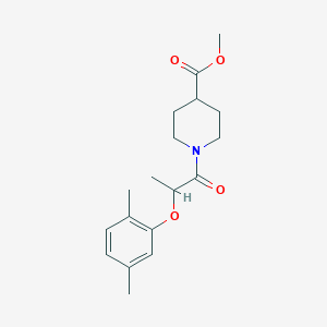 molecular formula C18H25NO4 B5345743 methyl 1-[2-(2,5-dimethylphenoxy)propanoyl]-4-piperidinecarboxylate 