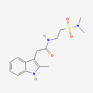 molecular formula C15H21N3O3S B5345745 N-{2-[(dimethylamino)sulfonyl]ethyl}-2-(2-methyl-1H-indol-3-yl)acetamide 