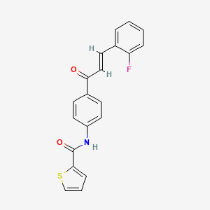molecular formula C20H14FNO2S B5345801 N-{4-[3-(2-fluorophenyl)acryloyl]phenyl}-2-thiophenecarboxamide 