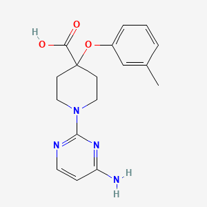 molecular formula C17H20N4O3 B5345825 1-(4-aminopyrimidin-2-yl)-4-(3-methylphenoxy)piperidine-4-carboxylic acid 