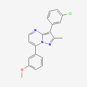 molecular formula C20H16ClN3O B5345826 3-(3-chlorophenyl)-7-(3-methoxyphenyl)-2-methylpyrazolo[1,5-a]pyrimidine 