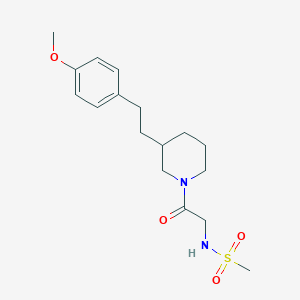 molecular formula C17H26N2O4S B5345869 N-(2-{3-[2-(4-methoxyphenyl)ethyl]-1-piperidinyl}-2-oxoethyl)methanesulfonamide 
