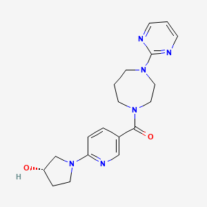 molecular formula C19H24N6O2 B5345875 (3S)-1-{5-[(4-pyrimidin-2-yl-1,4-diazepan-1-yl)carbonyl]pyridin-2-yl}pyrrolidin-3-ol 