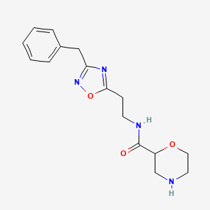 molecular formula C16H20N4O3 B5345891 N-[2-(3-benzyl-1,2,4-oxadiazol-5-yl)ethyl]-2-morpholinecarboxamide hydrochloride 