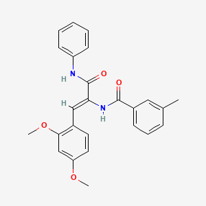 molecular formula C25H24N2O4 B5345904 N-[1-(anilinocarbonyl)-2-(2,4-dimethoxyphenyl)vinyl]-3-methylbenzamide 