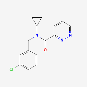 molecular formula C15H14ClN3O B5346056 N-(3-chlorobenzyl)-N-cyclopropylpyridazine-3-carboxamide 