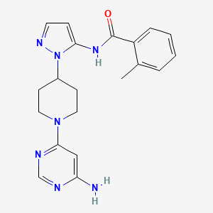 molecular formula C20H23N7O B5346195 N-{1-[1-(6-aminopyrimidin-4-yl)piperidin-4-yl]-1H-pyrazol-5-yl}-2-methylbenzamide 