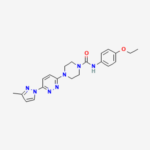 molecular formula C21H25N7O2 B5346231 N-(4-ethoxyphenyl)-4-[6-(3-methyl-1H-pyrazol-1-yl)-3-pyridazinyl]-1-piperazinecarboxamide 