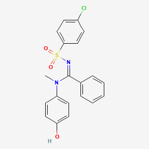 molecular formula C20H17ClN2O3S B5346249 N'-(4-chlorophenyl)sulfonyl-N-(4-hydroxyphenyl)-N-methylbenzenecarboximidamide 