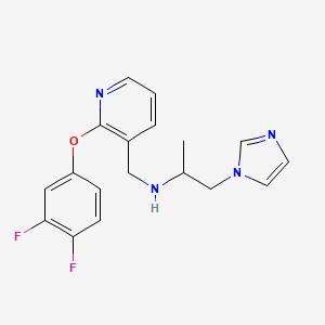 molecular formula C18H18F2N4O B5346296 N-{[2-(3,4-difluorophenoxy)pyridin-3-yl]methyl}-1-(1H-imidazol-1-yl)propan-2-amine 