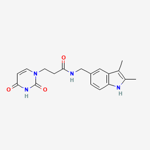 molecular formula C18H20N4O3 B5346361 N-[(2,3-dimethyl-1H-indol-5-yl)methyl]-3-(2,4-dioxo-3,4-dihydropyrimidin-1(2H)-yl)propanamide 