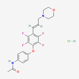 molecular formula C21H21ClF4N2O3 B5346408 N-[4-[2,3,5,6-tetrafluoro-4-[(E)-3-morpholin-4-ylprop-1-enyl]phenoxy]phenyl]acetamide;hydrochloride 