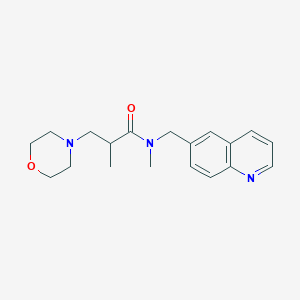 molecular formula C19H25N3O2 B5346439 N,2-dimethyl-3-morpholin-4-yl-N-(quinolin-6-ylmethyl)propanamide 