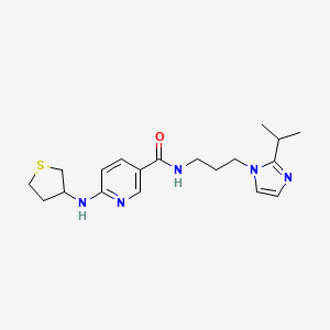 molecular formula C19H27N5OS B5346498 N-[3-(2-isopropyl-1H-imidazol-1-yl)propyl]-6-(tetrahydro-3-thienylamino)nicotinamide 