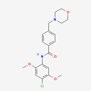 molecular formula C20H23ClN2O4 B5346499 N-(4-chloro-2,5-dimethoxyphenyl)-4-(morpholin-4-ylmethyl)benzamide 
