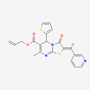 molecular formula C21H17N3O3S2 B5346511 allyl 7-methyl-3-oxo-2-(3-pyridinylmethylene)-5-(2-thienyl)-2,3-dihydro-5H-[1,3]thiazolo[3,2-a]pyrimidine-6-carboxylate 