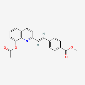 molecular formula C21H17NO4 B5346530 methyl 4-{2-[8-(acetyloxy)-2-quinolinyl]vinyl}benzoate 