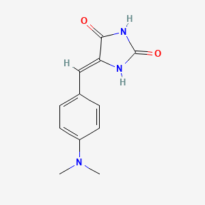 molecular formula C12H13N3O2 B5346537 5-[1-(4-Dimethylamino-phenyl)-meth-(Z)-ylidene]-imidazolidine-2,4-dione 