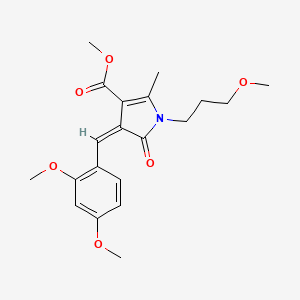 molecular formula C20H25NO6 B5346543 METHYL (4Z)-4-[(2,4-DIMETHOXYPHENYL)METHYLIDENE]-1-(3-METHOXYPROPYL)-2-METHYL-5-OXO-4,5-DIHYDRO-1H-PYRROLE-3-CARBOXYLATE 