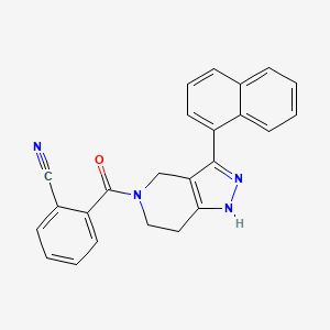 molecular formula C24H18N4O B5346554 2-(3-Naphthalen-1-yl-1,4,6,7-tetrahydropyrazolo[4,3-c]pyridine-5-carbonyl)benzonitrile 