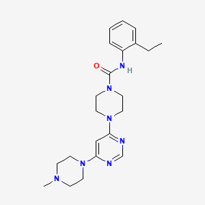 molecular formula C22H31N7O B5346583 N-(2-ethylphenyl)-4-[6-(4-methyl-1-piperazinyl)-4-pyrimidinyl]-1-piperazinecarboxamide 