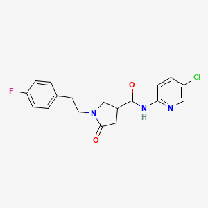 molecular formula C18H17ClFN3O2 B5346590 N-(5-chloropyridin-2-yl)-1-[2-(4-fluorophenyl)ethyl]-5-oxopyrrolidine-3-carboxamide 