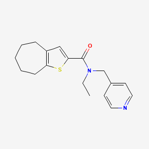 molecular formula C18H22N2OS B5346592 N-ETHYL-N-[(PYRIDIN-4-YL)METHYL]-4H5H6H7H8H-CYCLOHEPTA[B]THIOPHENE-2-CARBOXAMIDE 