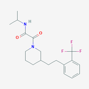 molecular formula C19H25F3N2O2 B5346622 N-isopropyl-2-oxo-2-(3-{2-[2-(trifluoromethyl)phenyl]ethyl}-1-piperidinyl)acetamide 
