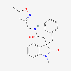 molecular formula C23H23N3O3 B5346625 2-(3-benzyl-1-methyl-2-oxo-2,3-dihydro-1H-indol-3-yl)-N-[(5-methylisoxazol-3-yl)methyl]acetamide 