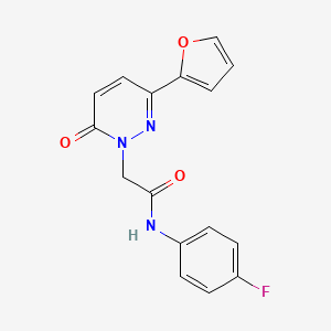 molecular formula C16H12FN3O3 B5346659 N-(4-fluorophenyl)-2-(3-(furan-2-yl)-6-oxopyridazin-1(6H)-yl)acetamide 