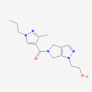 molecular formula C15H21N5O2 B5346693 2-[5-[(3-methyl-1-propyl-1H-pyrazol-4-yl)carbonyl]-5,6-dihydropyrrolo[3,4-c]pyrazol-1(4H)-yl]ethanol 